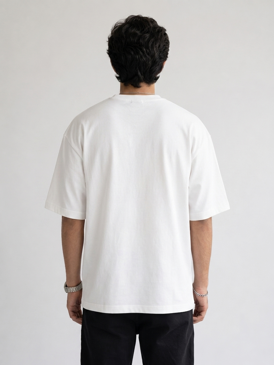 Bhagat Sing Inspired Still Alive Oversized White Graphic T-Shirt