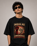 INQUILAB Gen Z Oversized Black Graphic T-Shirt – Being Young Edition