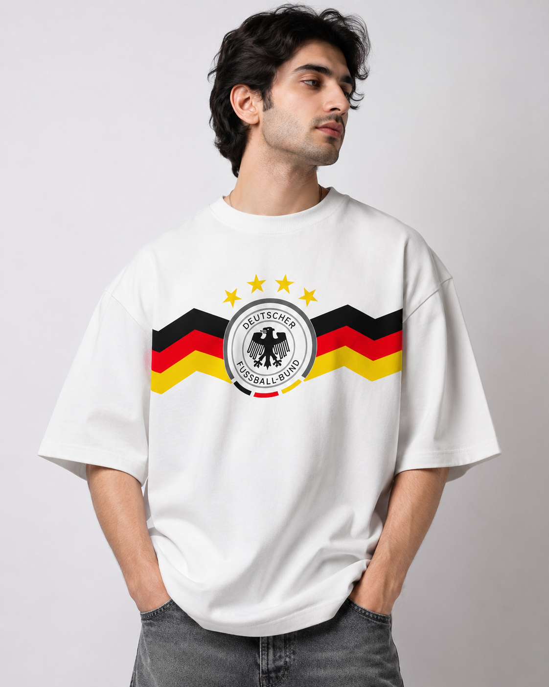 Deutschland Football Classic Graphic Oversized T-Shirt.