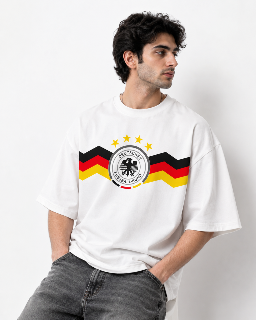 Deutschland Football Classic Graphic Oversized T-Shirt.