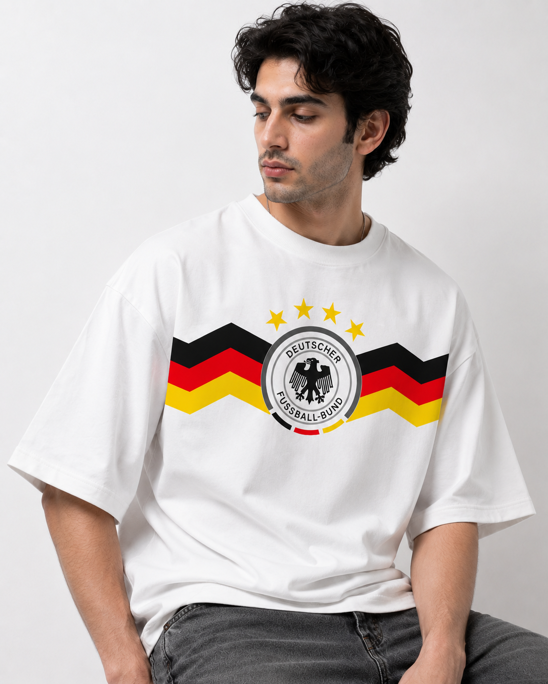 Deutschland Football Classic Graphic Oversized T-Shirt.
