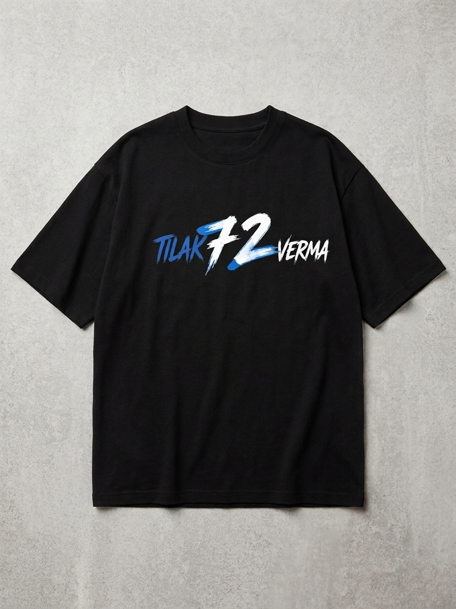 TILAK VERMA 72 - Fan Edition Oversized Black – Premium Cotton.