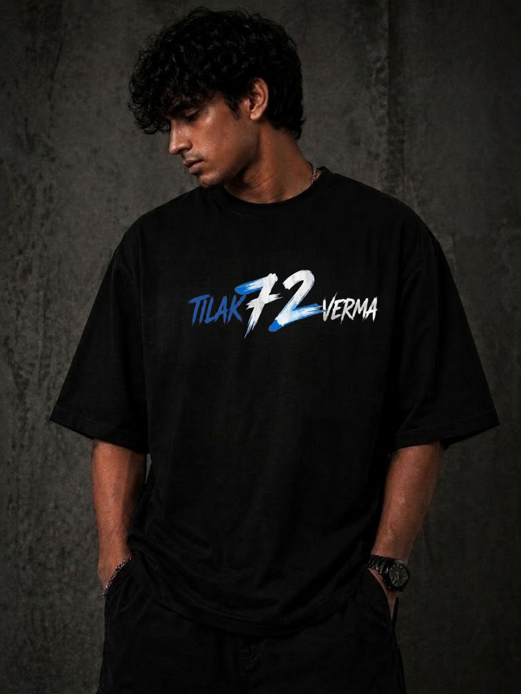 TILAK VERMA 72 - Fan Edition Oversized Black – Premium Cotton.