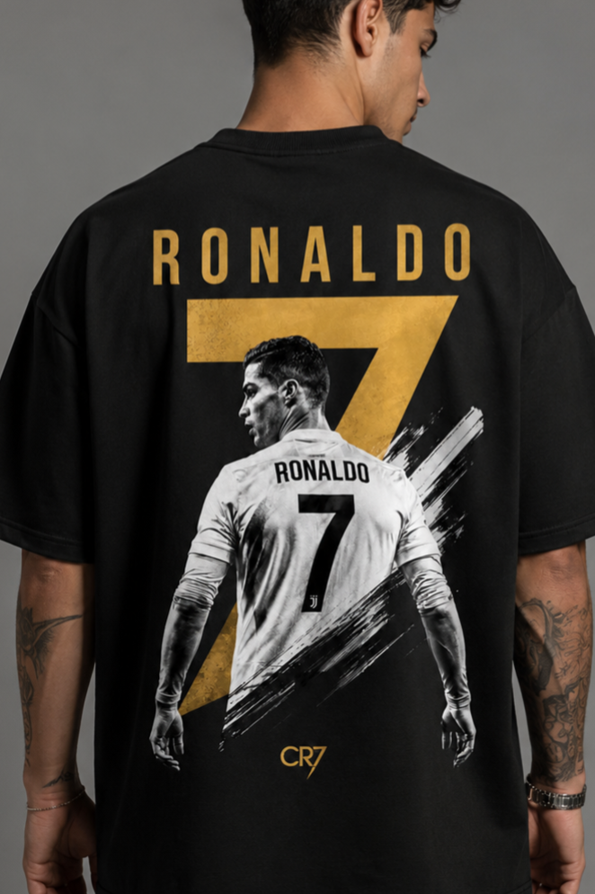 CR7 Legacy Oversized T-Shirt Black – Minimal Ronaldo Edition