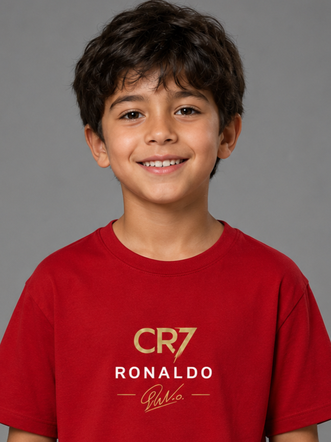 CR7 Ronaldo Kids Graphic Regular Fit T-Shirt. 100 % Cotton.