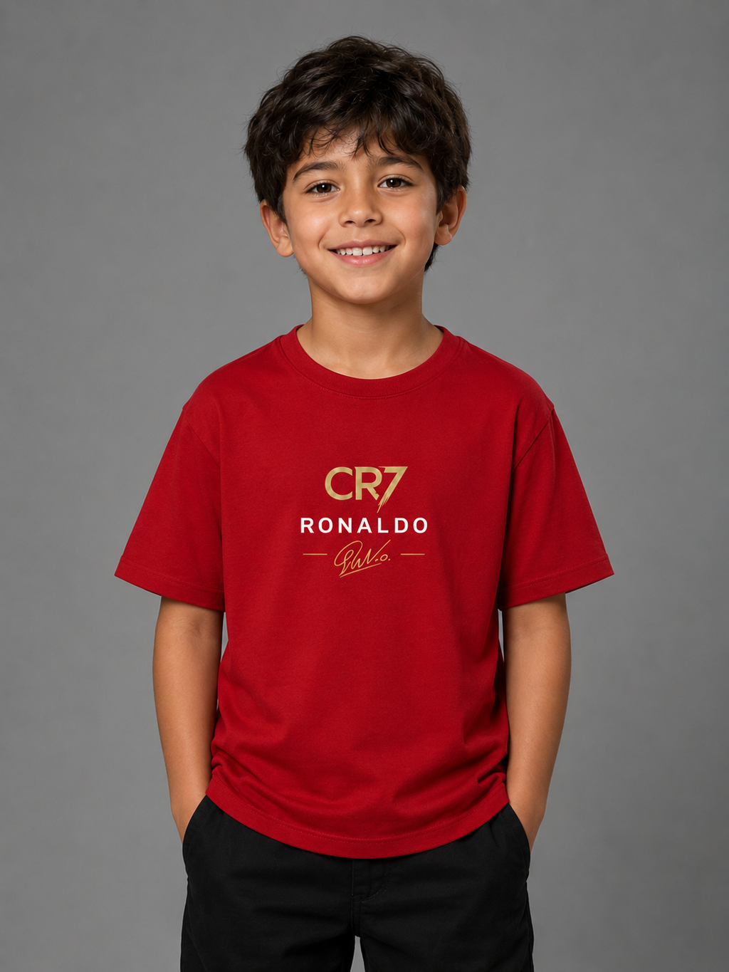CR7 Ronaldo Kids Graphic Regular Fit T-Shirt. 100 % Cotton.