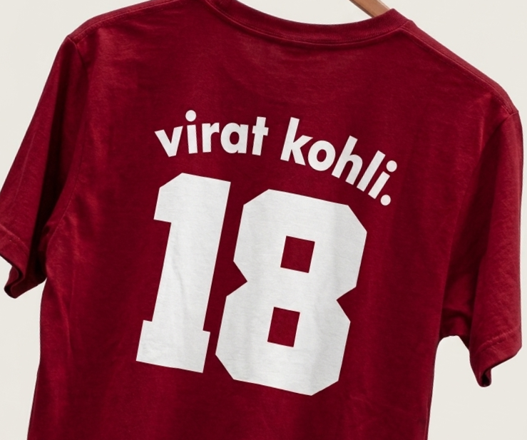 Virat Kohli 18 Legacy, Regular Fit Maroon T-Shirt 100% Premium Cotton 180 GSM