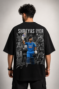 Shreyas Iyer “Sarpanch Saab” Printed Oversized Black T-Shirt 100% Cotton