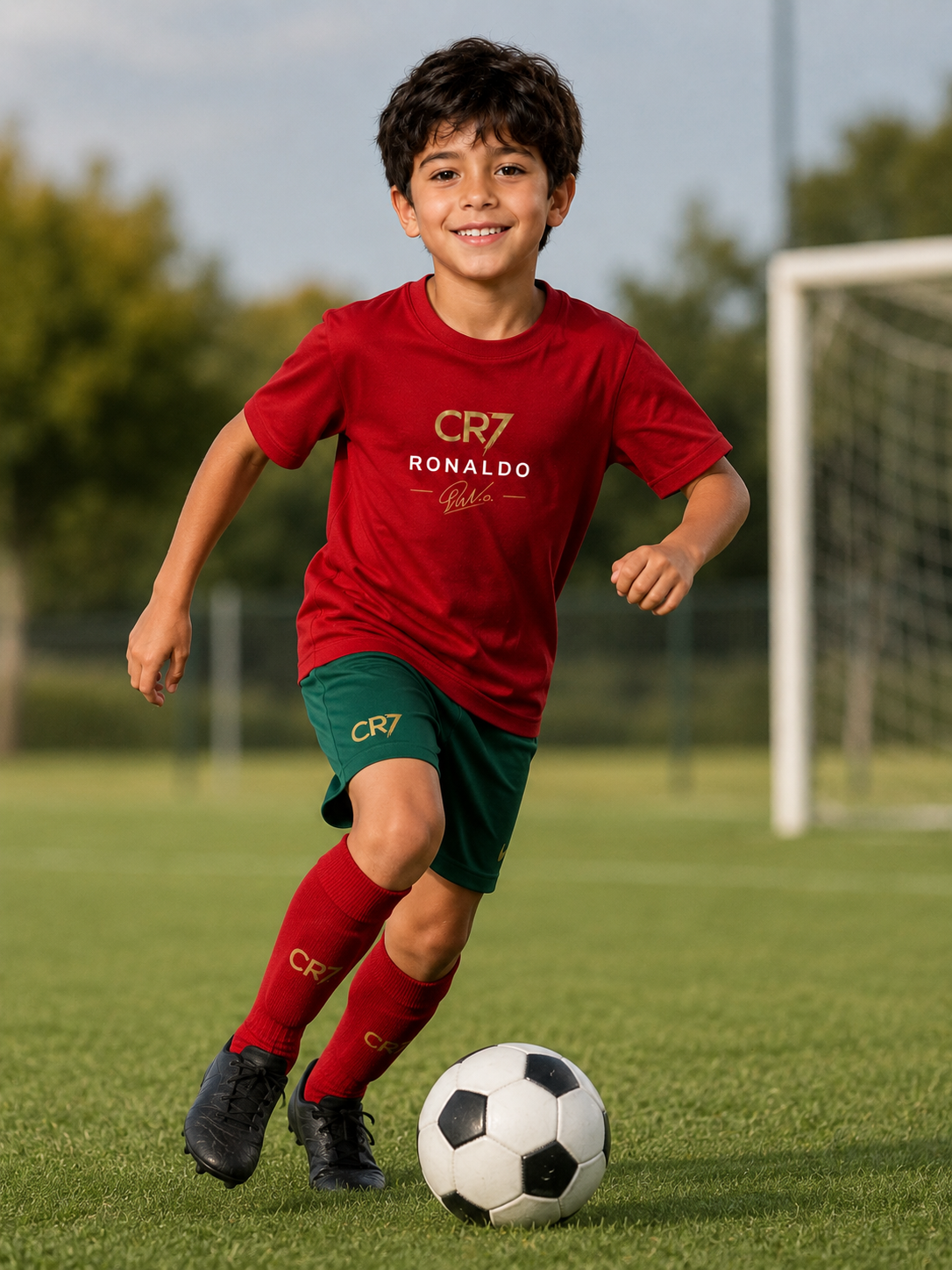 CR7 Ronaldo Kids Graphic Regular Fit T-Shirt. 100 % Cotton.