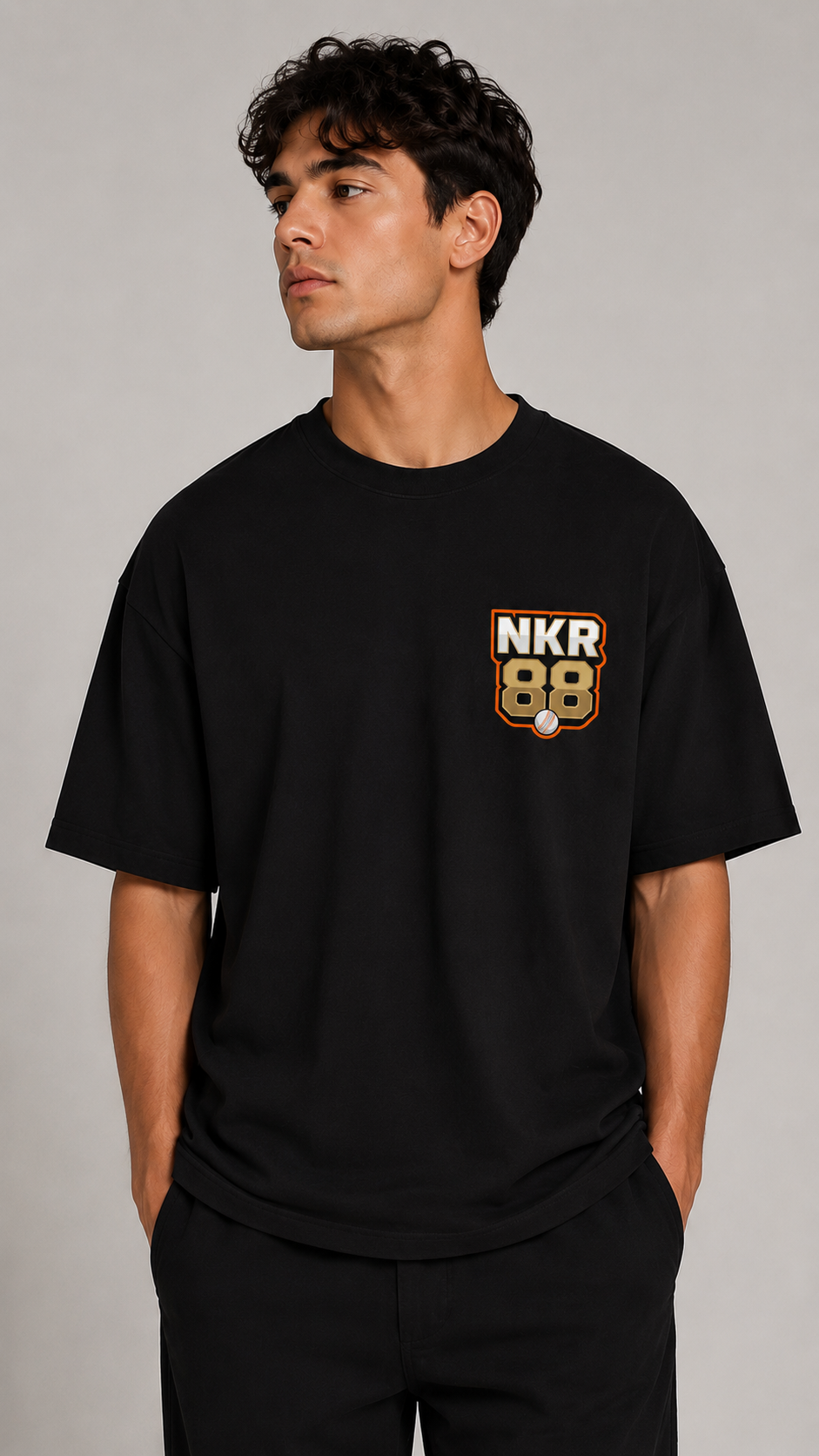 NKR 88 Oversized Black Graphic T-Shirt – Premium 100% Cotton