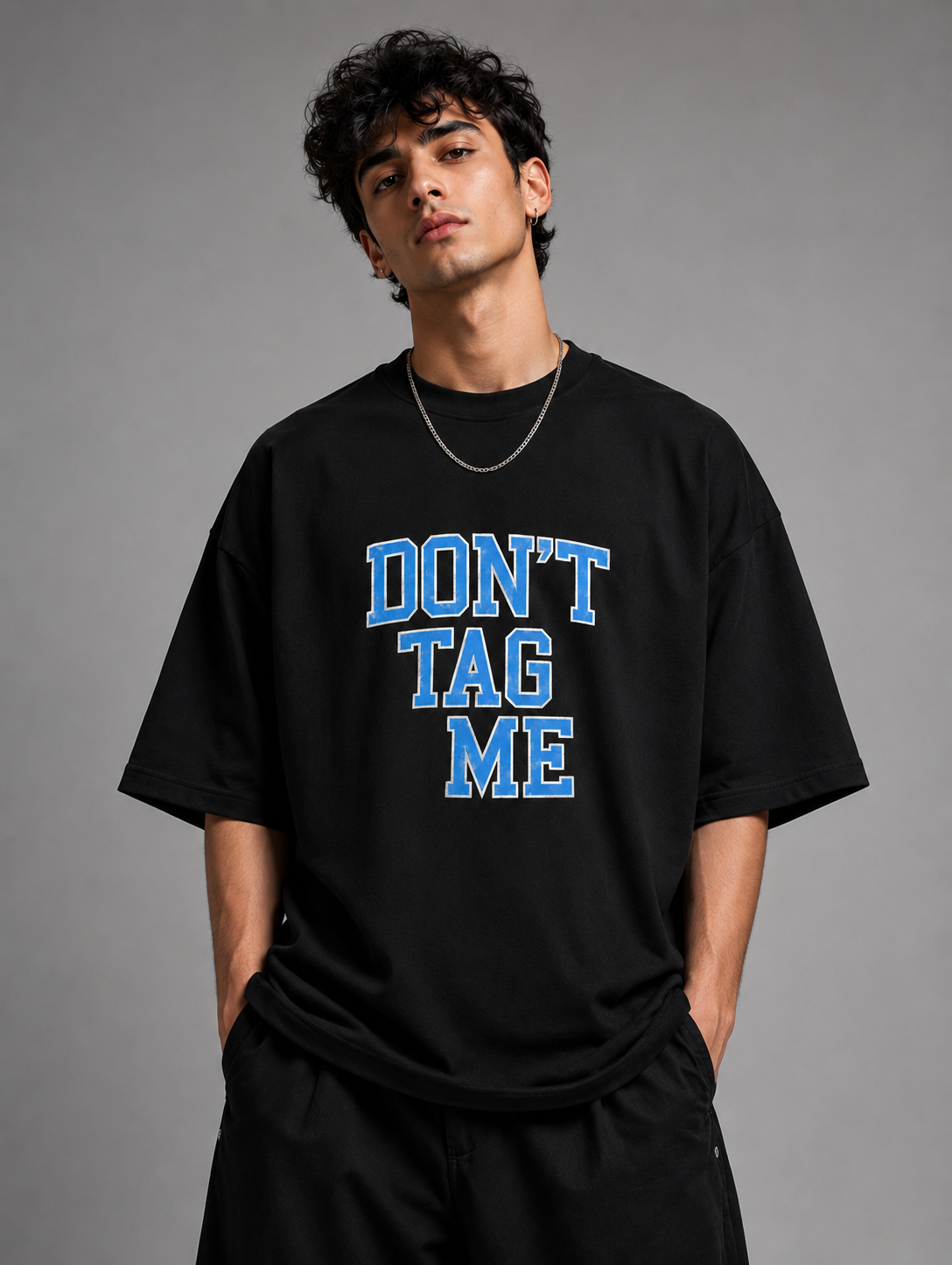 Don't Tag Me Oversized Black T-Shirt – 100% Premium Cotton Streetwear