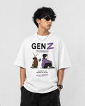 Gen Z not Cockroach Graphic Oversized White T-Shirt – 100% Premium Cotton
