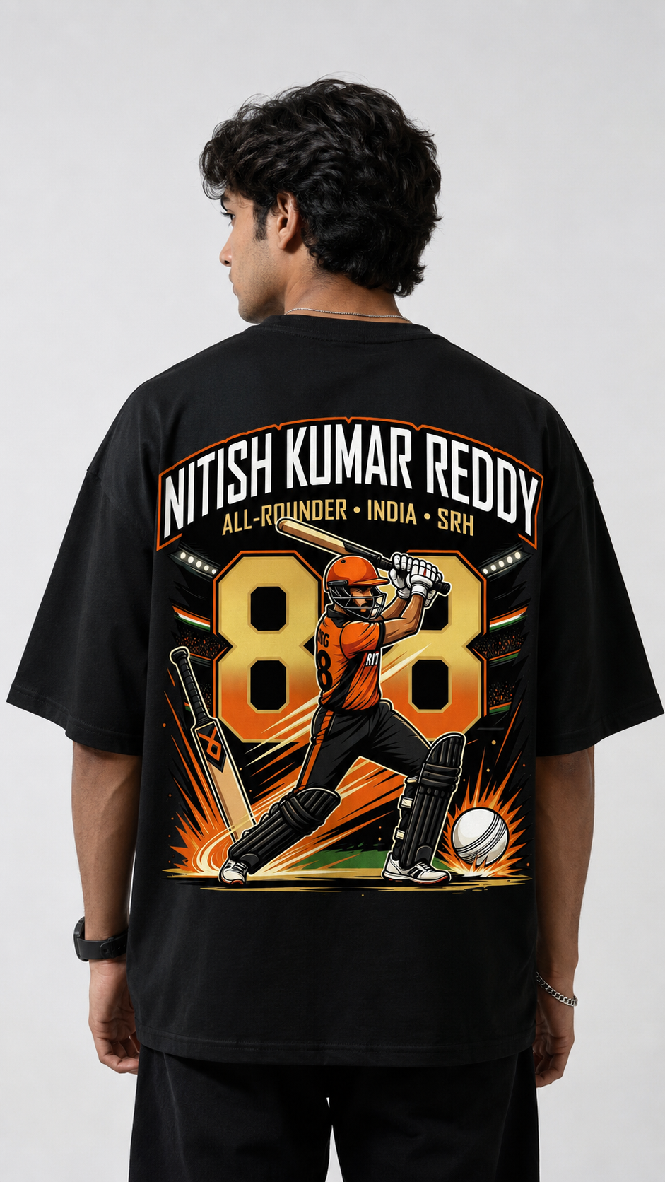 NKR 88 Oversized Black Graphic T-Shirt – Premium 100% Cotton