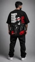 Hardik Pandya Inspired Oversized Black Graphic T-Shirt – Kung Fu Pandiya.