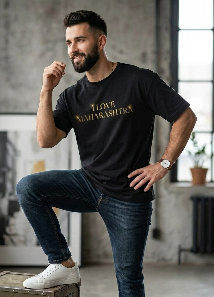 Maharashtra Pride Oversized T-Shirt – Black | Premium Graphic Back Print