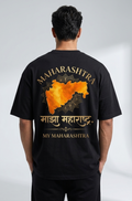 Maharashtra Pride Oversized T-Shirt – Black | Premium Graphic Back Print