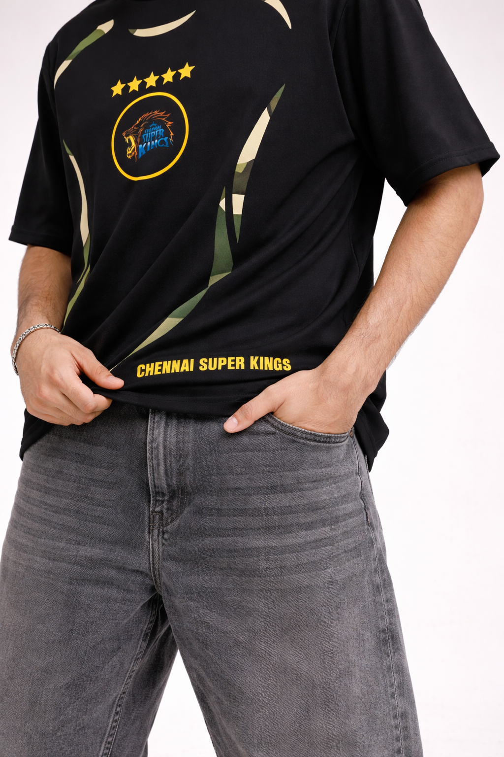 Chennai Super Kings, MS Dhoni 7 – IPL Fan Edition Oversized T-Shirt Fan Jersey |