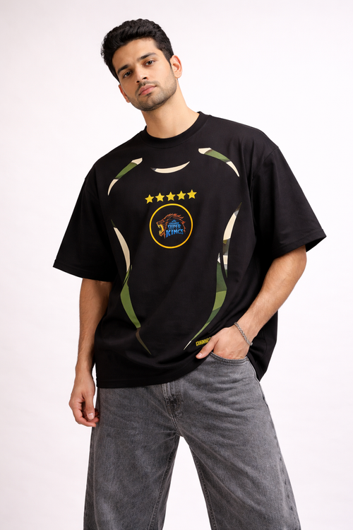 Chennai Super Kings, MS Dhoni 7 – IPL Fan Edition Oversized T-Shirt Fan Jersey |