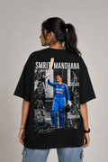 Smriti Mandhana Printed Oversized Black T-Shirt 100% Premium Cotton – Cricket Fan Edition