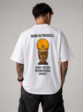Work In Progress Graphic Oversized White T-Shirt.